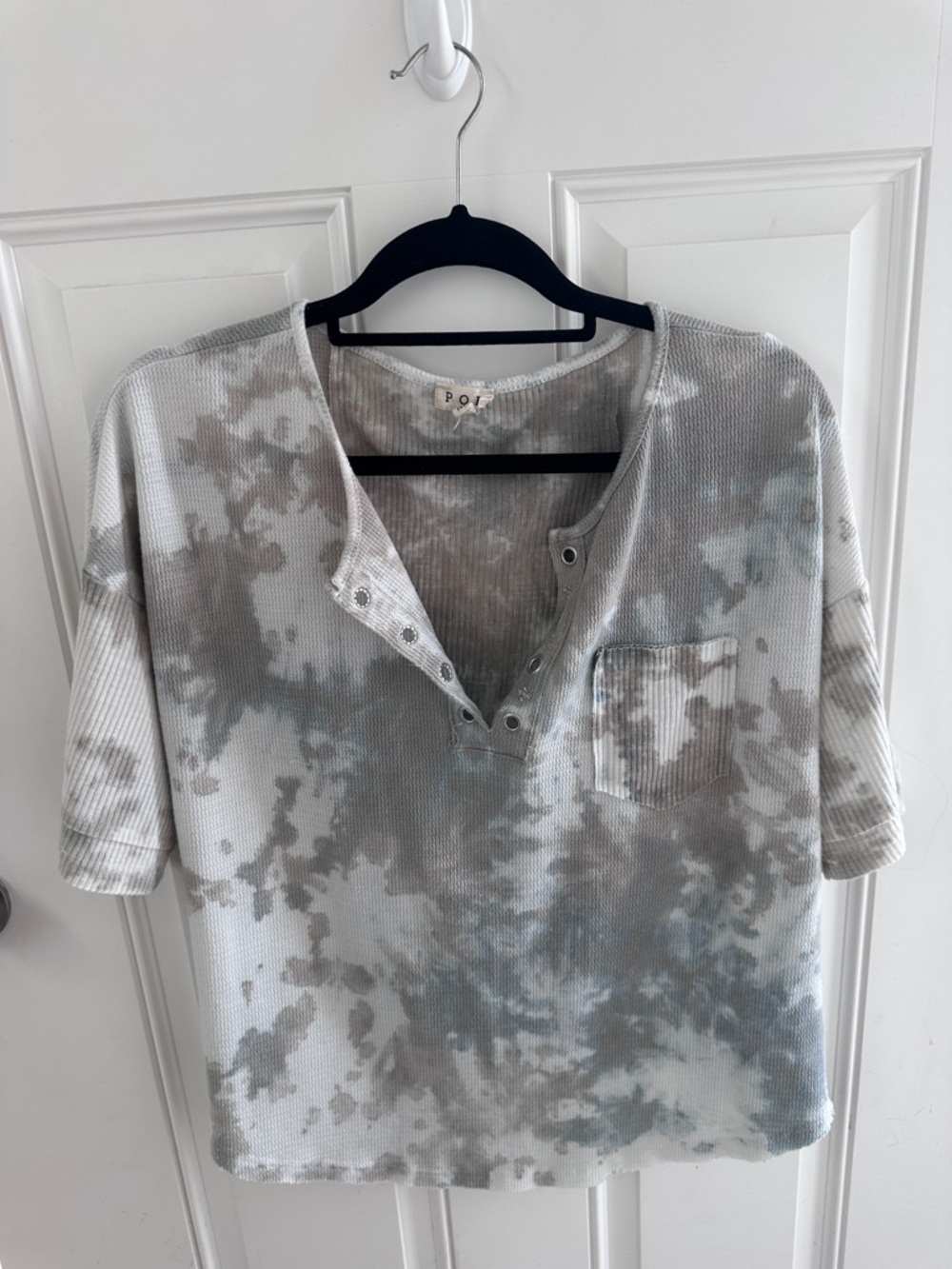 POL women’s  Grey Tie-Dye Waffle Tee